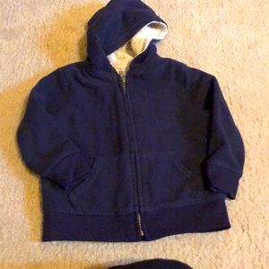 2T navy fleece lined jacket